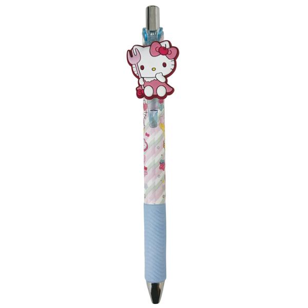 ハローキティ マスコット付きゲルペン インク色：サックス