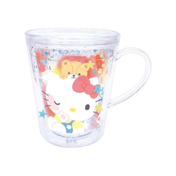 ハローキティ グリッターカップ コップ ラメ入り ドリンク 323495