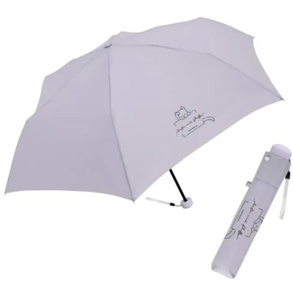 くすみカラー ワンポイント折り畳み傘 55cm キャット 202837 セール