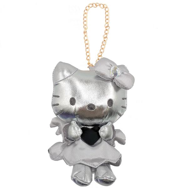 ハローキティ 合皮マスコットチャーム シルバー HELLO KITTY BLACK
