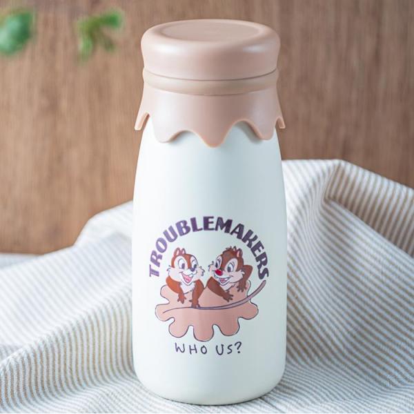 チップ＆デール 牛乳瓶風ステンレスボトル320ml 826793 Chip＆Dale