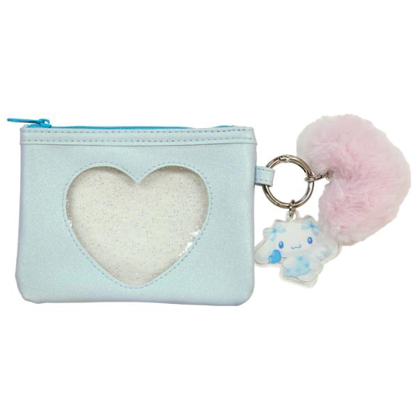 シナモロール ハート窓付きポーチ ブルー 154919 エンジェル SANRIO