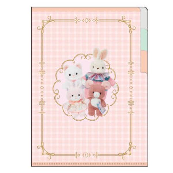 レトロぬいぐるみこれくしょん クリアファイルA5 3P ピンク 957289