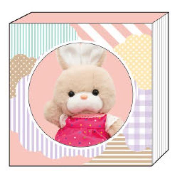 レトロぬいぐるみこれくしょん 窓付スクエアメモ パッチワーク 957265