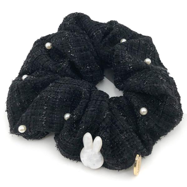 ミッフィー ツイードシュシュ BLACK 569148 TWEED & PEARL ブラック 黒