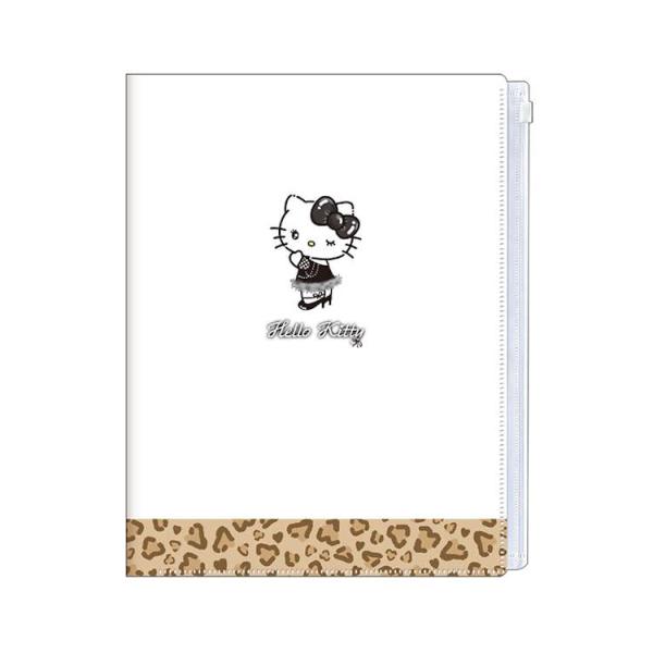 ハローキティ 6Pクリアファイル ブラックリボン ファスナーポケット
