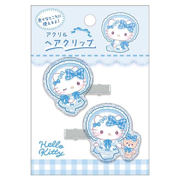 ハローキティ アクリルヘアクリップ ブルー 363217 ロリータコスメ