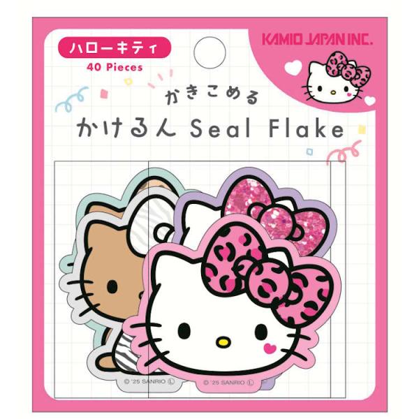 ハローキティ デコパーツ付きシール ハローキティ かけるんシールフレーク ギャル かきこめる シール デコ