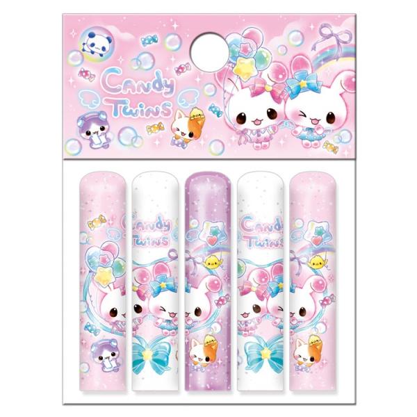 平成レトロ キャラクター鉛筆キャップ8個セット キャンディツインズ 鉛筆キャップ ピンク 5本組 平成レトロ 022212