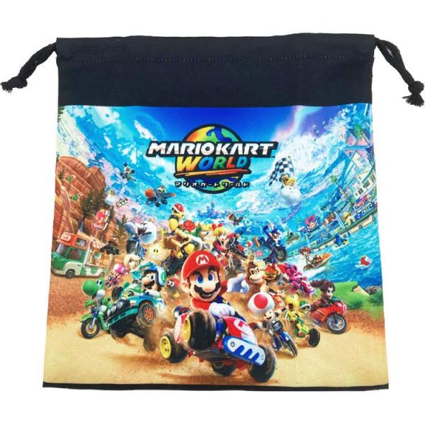 マリオカートワールド 巾着M 156692 入園入学 SUPER MARIO Nintendo