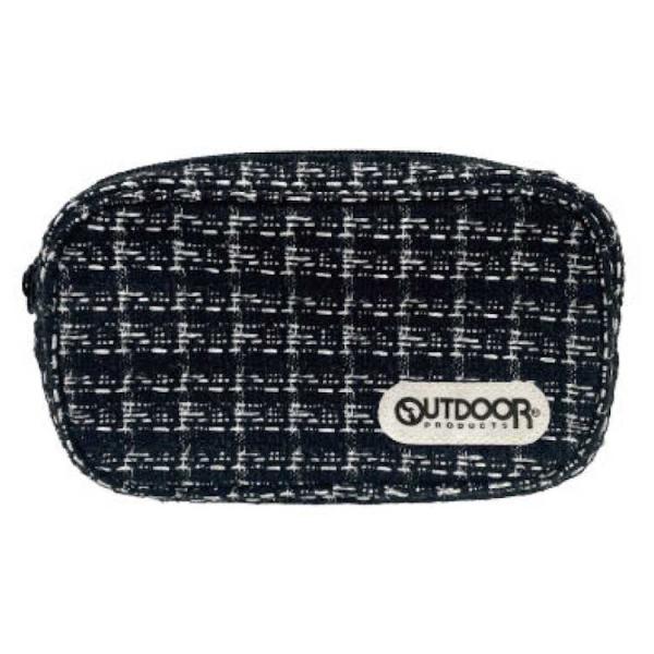 OUTDOOR ツイードペンケース ブラック アウトドア ペンポーチ 筆箱 ふ