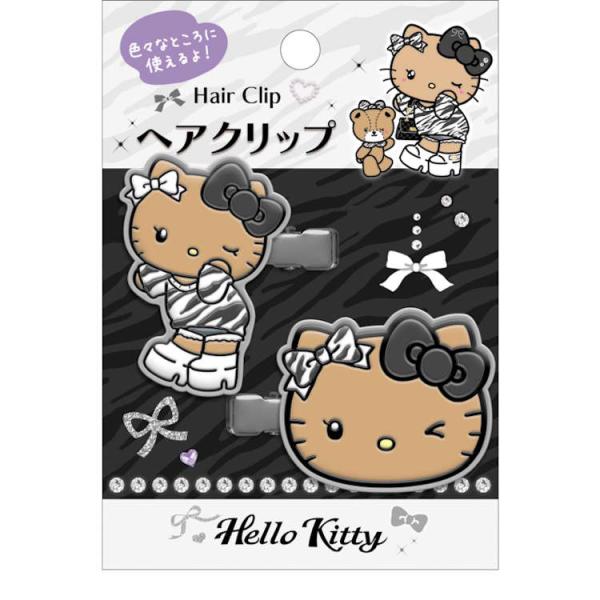 ハローキティ ヘアクリップ ゼブラ 髪留め 前髪クリップ 挟む はさむ