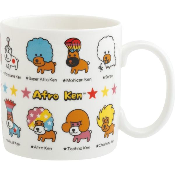 アフロ犬 マグカップ 陶器 レンジOK : キャラクター雑貨 ラフラフ