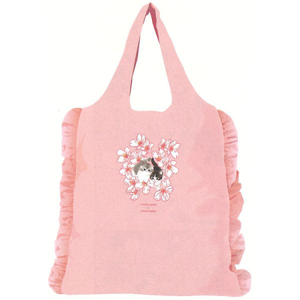 mofusand×日比谷花壇 エコバッグFrilly ピンク 044132 モフサンド ぢゅ