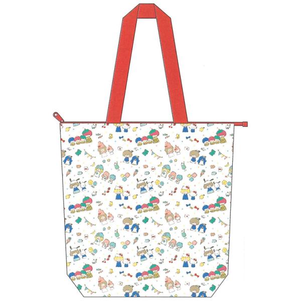 mizutama×サンリオキャラクターズ 3ルームマチ付きエコバッグ レッド