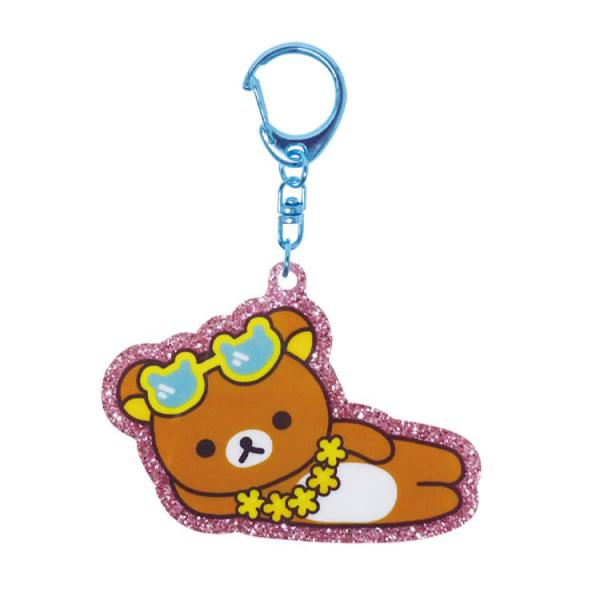 リラックマ アクリルキーホルダー グリッター付き キラキラ 目印 めじ