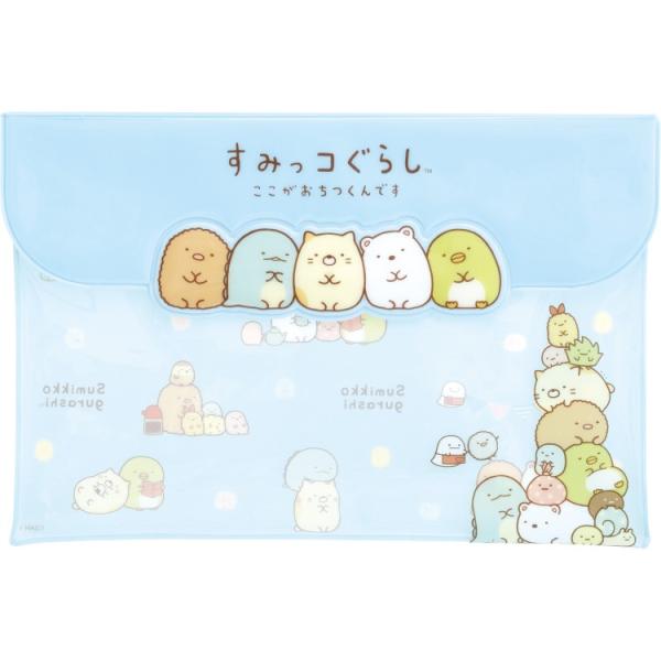 すみっコぐらし クリアケース CA87604 ブルー 塩ビケース フラット