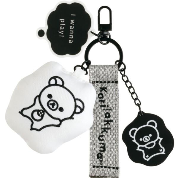 リラックマ 刺繍キーホルダー AB43602 BASIC RILAKKUMA MONOCHROME