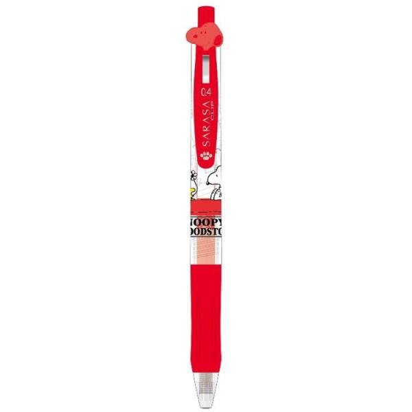 スヌーピー フェイスクリップサラサ0.4mm インク色：レッド 304278