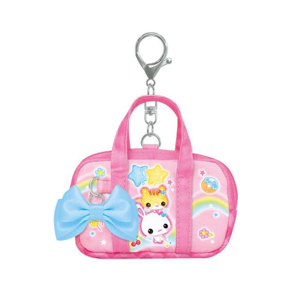 フワフワらびちゃん スクバ風ミニバッグキーホルダー ピンク 平成
