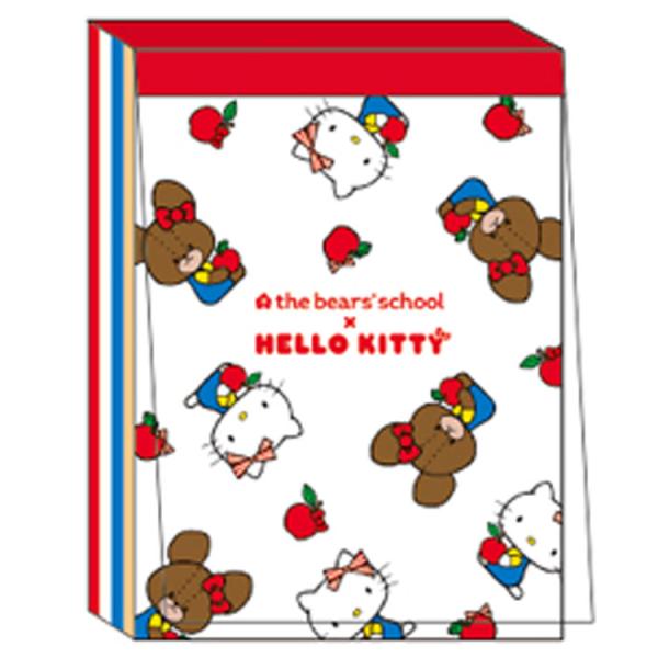 くまのがっこう×ハローキティ ミニメモパッド 白 812081 くまがく サンリオ SANRIO