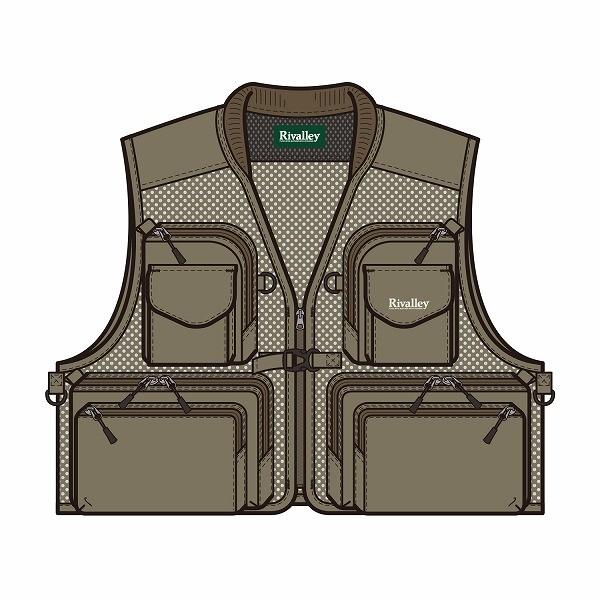 Rivalley フィッシングベスト ベージュ Rivalley フィッシングベスト ベージュ Rivalley フィッシングベスト