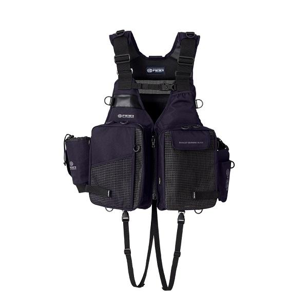 RBB フィッシング用ライフジャケット ブラック/ブルー ライフジャケット RBB ロックショアショートベスト 7661