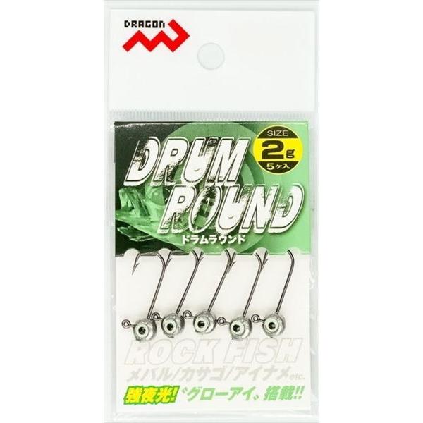 定番形状の丸型ジグヘッド！！ 太鼓型のヘッドには、強夜光の「グローアイ」を搭載！！ 夜間はもちろん、デイゲームにも威力を発揮します！！