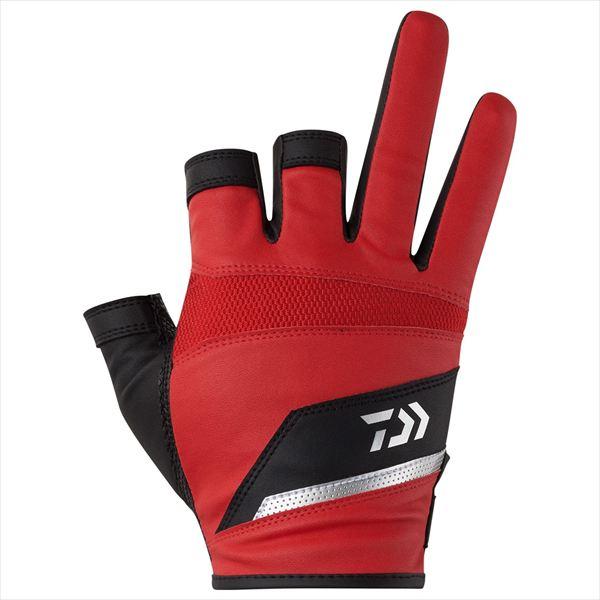 ダイワ 手袋 DG-2226 ロックショアメッシュグローブ 3本カット レッド M