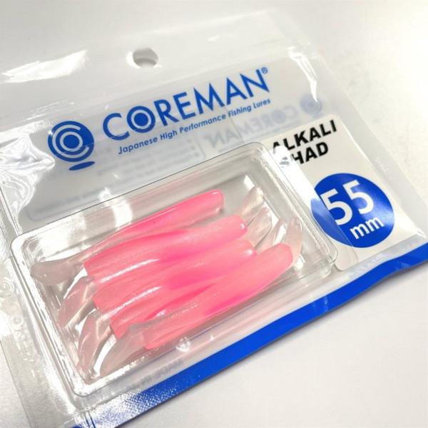 【爆買】【ネコポス対象品】コアマン ワーム アルカリシャッド 55mm #012 ピンクパール