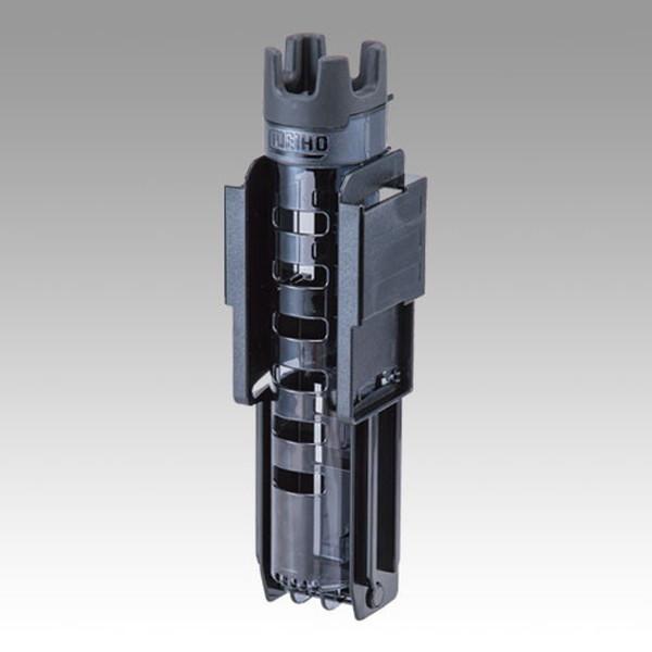 バケットマウスシリーズ、ランガンシステムボックス専用、傾斜スライド式のロッドスタンド。従来のスタンドとは異なり、直立姿勢の『スタンダードスタイル』、スタンドがお辞儀するように倒れる『スライドスタイル』、スタンド本体の装着面は背面でも側面でも...