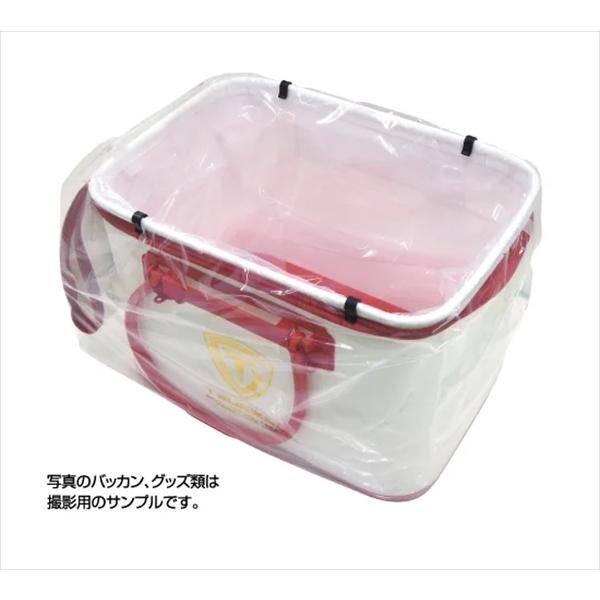 バッカンの内側にセットして使用。四隅までしっかりジャストフィット。バッカン上部をしっかり覆い、マキエの内側への入り込みを防止！バッカン本体が汚れないから、いつもきれいで衛生的！