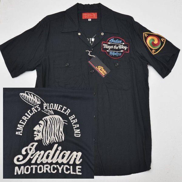 Indian Motorcycle 刺繍ボウリングシャツ Indian Motorcycle 刺繍ボウリングシャツ