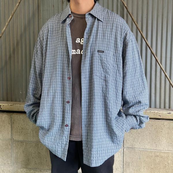 ビッグサイズ GUESS ゲス レーヨン チェックシャツ メンズ2XL