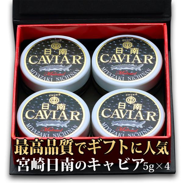 ギフト用　自宅用に　日南キャビア 5g×4個セット 小分けで便利 100%宮崎県日南産 無添加で濃厚な国産キャビア 大切な方へのプレゼントに喜ばれます
