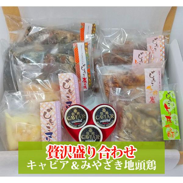 ＜キャビア・みやざき地頭鶏＞　地元特産　贅沢詰め合わせ