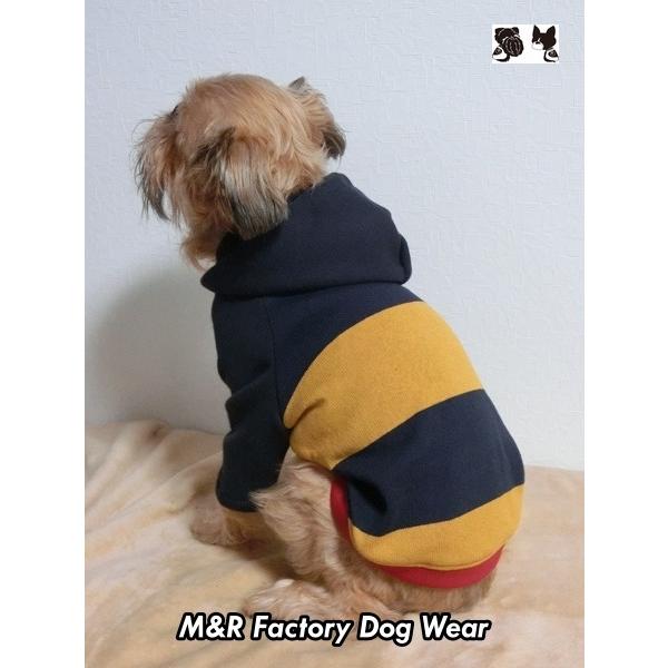 犬服オリジナル 普段着に 裏起毛カラシ ネイビー太ボーダー 袖フード付tmrfw0315 犬服通販 0315 Cielo Blu Online Store 通販 Yahoo ショッピング