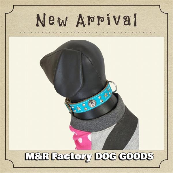 幅広い犬種に人気・M&R Factory（新）ターコイズブルー・革製台付