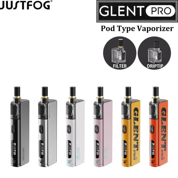 ヴェポライザー JUSTFOG ジャストフォグ GLENT PRO スターターキット 1500mAh POD型 リキッド用 CBD CBG 電子タバコ 電子VAPE VAPE ベイプ 日本語説明書付き