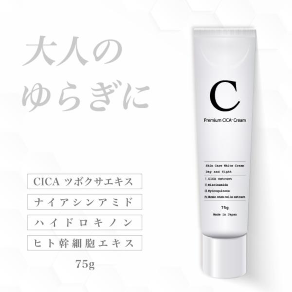CICAクリーム 75g ナイアシンアミド ハイドロキノン ヒト幹細胞 配合 ツボクサ エイジングケアクリーム シカクリーム CICA 首 年齢肌 乾燥肌 乳液 FF