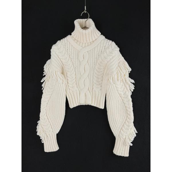 OFF-WHITE オフホワイト タートルネックケーブル編みニット 未使用品