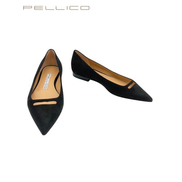PELLICO ペリーコ スエードポインテッドトゥパンプス 未使用 34.5 NERO