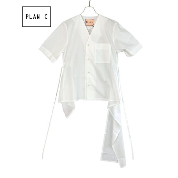 ★新品/定価8万★ PLAN C コットンフィッシュテールシャツ 38 PLAN C プランシー コットンフィッシュテールシャツ 新品 38 ホワイト