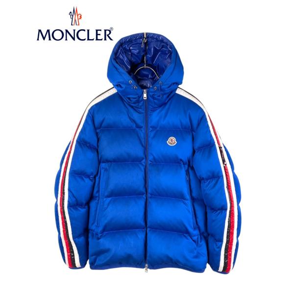 MONCLER SANBESAN ライン切り替えダウンジャケット 1 ブルー