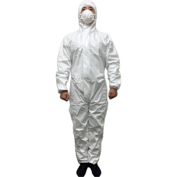 不織布つなぎ　使い捨て　防護服　防水着たろう　WP-849　2着　まとめ買い　防水　撥油　白　３Lサイズあり　４Lサイズあり