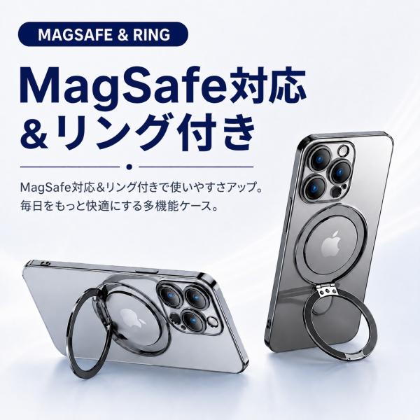 iPhone 17 �P�[�X magsafe�Ή� Air iPhone16 iPhone15 iPhone14 Pro ProMax 13 12 �����O�t�� �A�C�t�H�� �}�O�Z�[�t �J�o�[ ���i�摜2