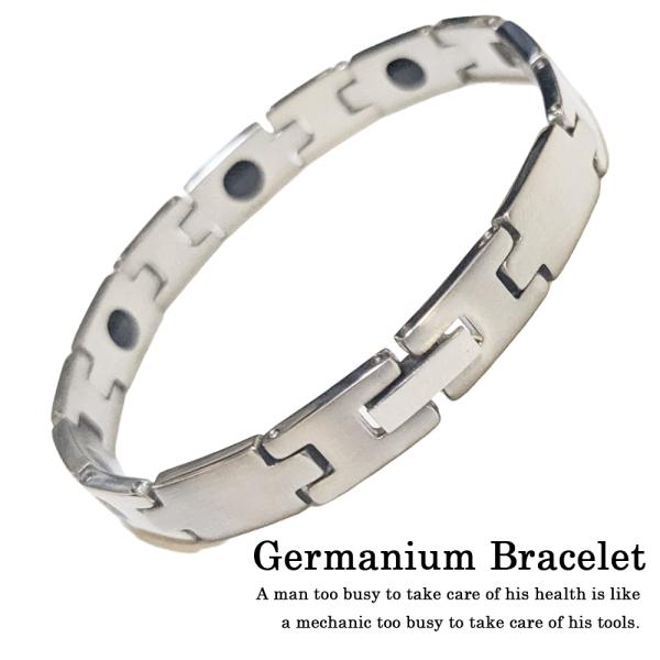 在庫処分 訳あり ステンレス ゲルマニウムブレスレット7粒 男性用女性