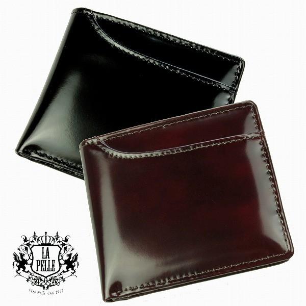 メンズショートウォレット イタリアンレザーSirp Leather採用 メンズ 紳士用二つ折り短財布本革 牛革 LA PELLE lp3004 定形外郵便発送 送料無料