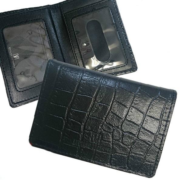 箱無し クロコ型押し メンズ 定番 紳士用パスケース 定期入れ LUCIANO VALENTINO ルチアーノ・バレンチノ  カードケース ブラック luv4007bk