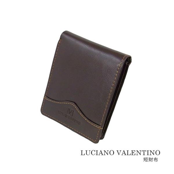 箱無し  メンズ 定番 二つ折り財布 本革 牛革 コスパ良 カードスライダー付LUCIANO VALENTINO ルチアーノ・バレンチノ  短財布 ブラウン luv6004br